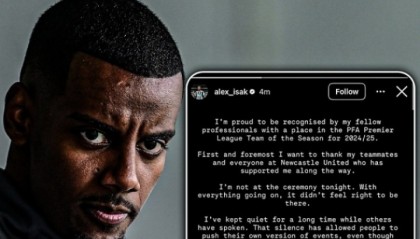 态度坚决英媒：纽卡对伊萨克声明很愤怒，无意与利物浦谈转会